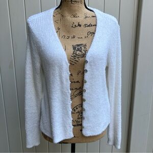 Rachel Zoe ivory cardigan small button front